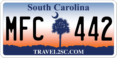 SC license plate MFC442