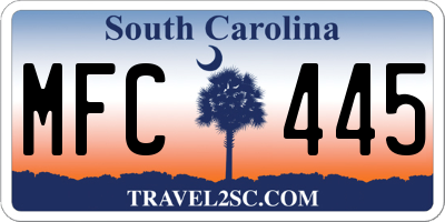 SC license plate MFC445