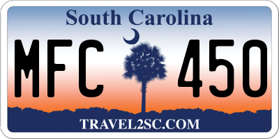 SC license plate MFC450