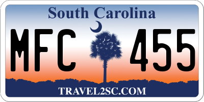 SC license plate MFC455