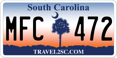 SC license plate MFC472