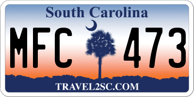 SC license plate MFC473