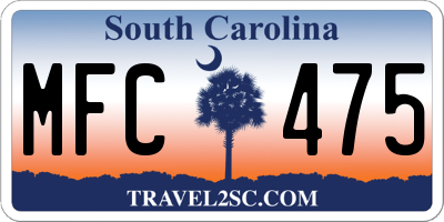 SC license plate MFC475