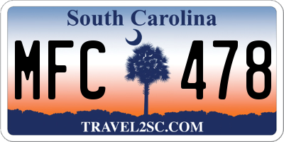 SC license plate MFC478