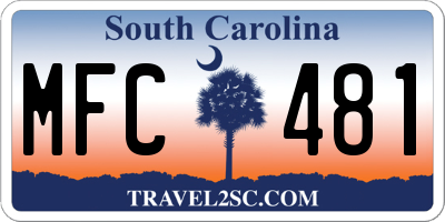 SC license plate MFC481