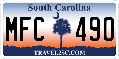 SC license plate MFC490