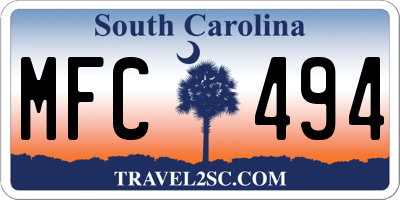 SC license plate MFC494