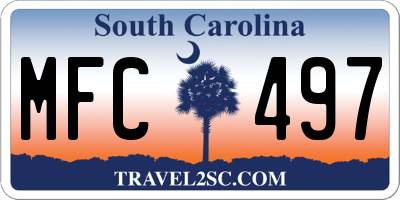 SC license plate MFC497