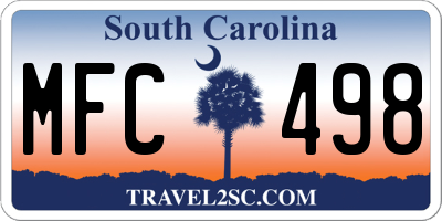 SC license plate MFC498