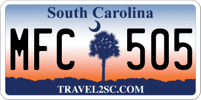SC license plate MFC505