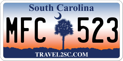 SC license plate MFC523