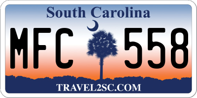 SC license plate MFC558