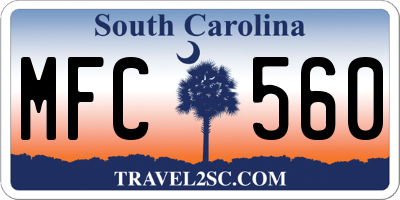 SC license plate MFC560
