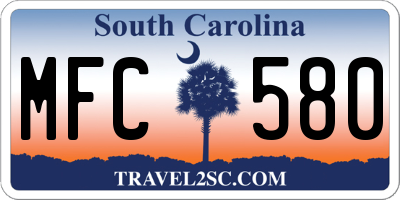 SC license plate MFC580