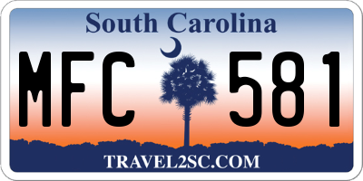 SC license plate MFC581