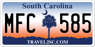 SC license plate MFC585