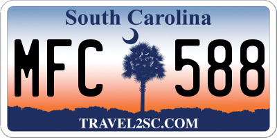 SC license plate MFC588