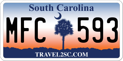 SC license plate MFC593