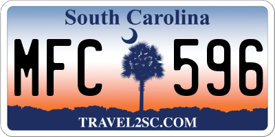 SC license plate MFC596