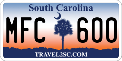 SC license plate MFC600