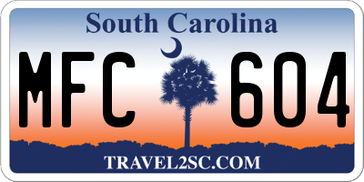 SC license plate MFC604