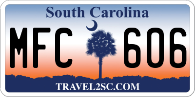 SC license plate MFC606