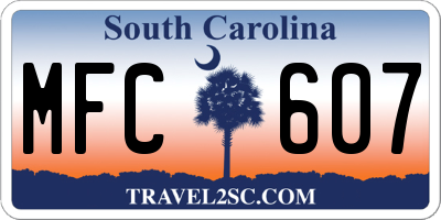 SC license plate MFC607