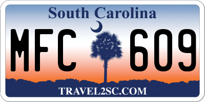 SC license plate MFC609