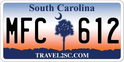 SC license plate MFC612