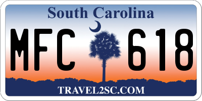 SC license plate MFC618