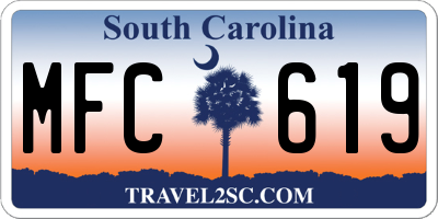 SC license plate MFC619