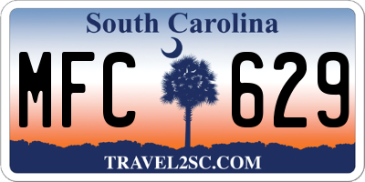 SC license plate MFC629