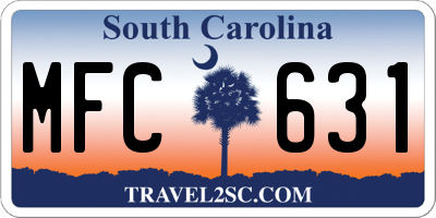SC license plate MFC631