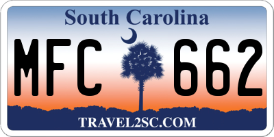 SC license plate MFC662
