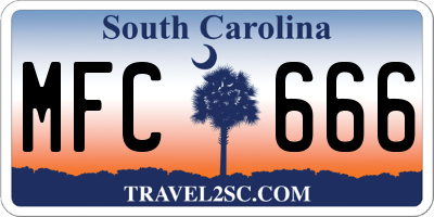 SC license plate MFC666