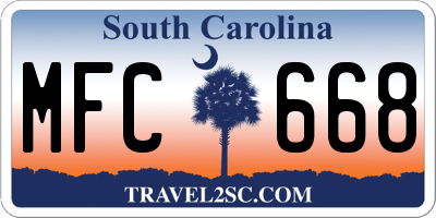 SC license plate MFC668