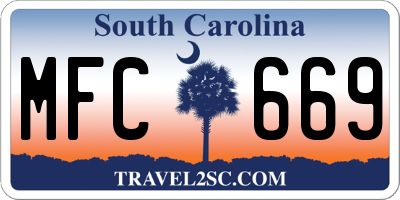 SC license plate MFC669