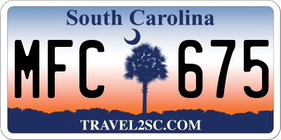 SC license plate MFC675