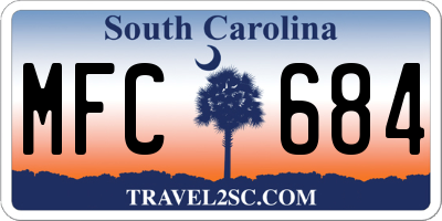 SC license plate MFC684