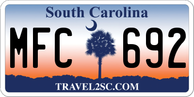 SC license plate MFC692