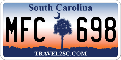 SC license plate MFC698