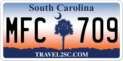 SC license plate MFC709