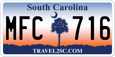 SC license plate MFC716