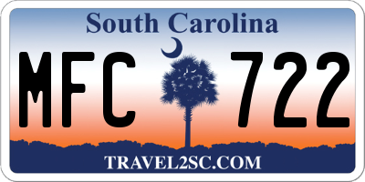 SC license plate MFC722
