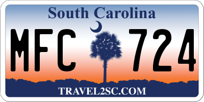 SC license plate MFC724