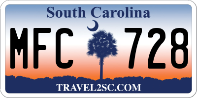 SC license plate MFC728