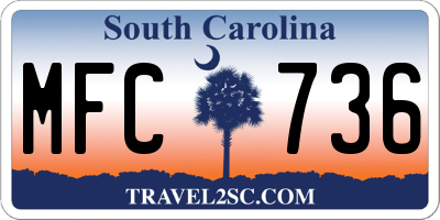 SC license plate MFC736