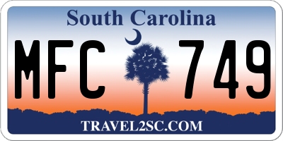 SC license plate MFC749