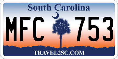 SC license plate MFC753