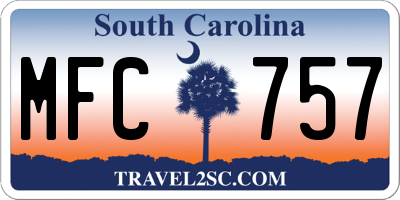 SC license plate MFC757